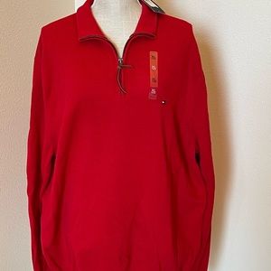 Tommy Hilfiger, Brand New w/Tag, Mens XL/TG, Red Half Zip Sweater